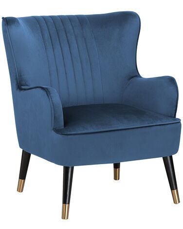 Velvet Wingback Chair Blue VARBERG
