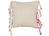 Tufted Cotton Cushion with Tassels 45 x 45 cm Pink BISTORTA_888130