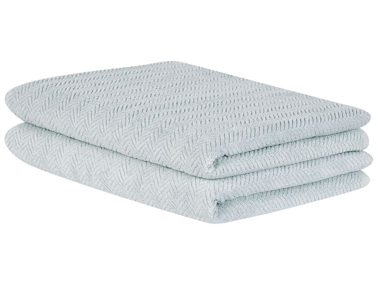 Komplet 2 ręczników bawełnianych frotte miętowy MITIARO_841676