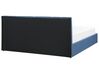 Cama con somier de poliéster azul/negro 180 x 200 cm DREUX_861126