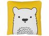 Coussin avec motif ours 45 x 45 cm jaune et blanc WARANASI_790683