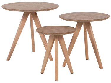 	Conjunto de 3 mesas de centro madera clara VEGAS