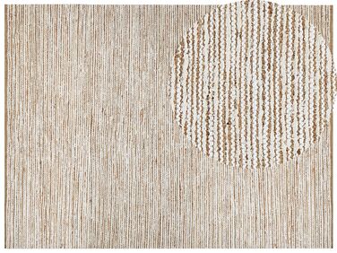 Teppich Baumwolle beige / weiß 300 x 400 cm BARKHAN