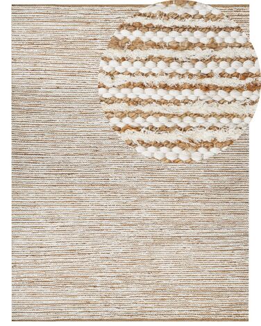 Teppich Baumwolle beige / weiß 300 x 400 cm BARKHAN