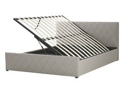 Parisänky keinonahka säilytystila ruskeanharmaa 140 x 200 cm ROCHEFORT Parisänky keinonahka säilytystila ruskeanharmaa 140 x 200 cm ROCHEFORT