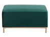 Rohová pravostranná pohovka s taburetem tmavě zelená sametová OSLO_744145