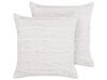 Conjunto de 2 almofadas decorativas em algodão branco 45 x 45 cm MAKNEH_902050