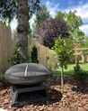 Braséro de jardin en acier noir avec grille barbecue SEMERU_884982