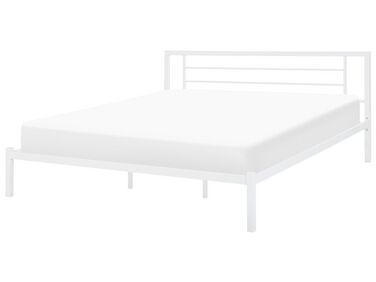 Biela kovová posteľ s rámom CUSSET 180x200 cm