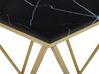 Table appoint carrée effet marbre noir / pied or 50 x 50 cm MALIBU_791594
