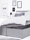 Łóżko kontynentalne z pojemnikami tapicerowane 180 x 200 cm szare SENATOR_807503
