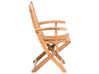 Zestaw ogrodowy drewniany stół z parasolem i 8 krzeseł z poduszkami złamana biel MAUI_697043