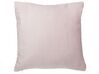 Set of 2 Faux Suede Cushions Lattice Weave 45 x 45 cm Pink TITHONIA_770207