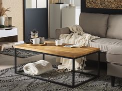 Sohvapöytä tiikkipuu vaalea puu/musta PROVO II Sohvapöytä tiikkipuu vaalea puu/musta PROVO II