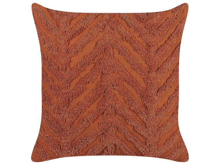 Tufted Cotton Cushion 45 x 45 cm Orange LEWISIA_838809