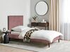 Łóżko welurowe 90 x 200 cm różowe BAYONNE_901258