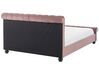 Łóżko welurowe 140 x 200 cm różowe AVALLON_743664