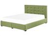 Łóżko z szufladami tapicerowane 180 x 200 cm zielone LA ROCHELLE_832982