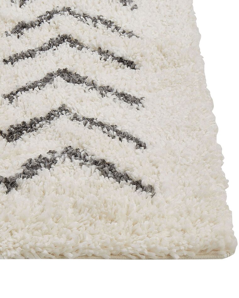 Shaggy Runner Rug 80 x 300 cm White and Grey AYRUM Beliani.cz