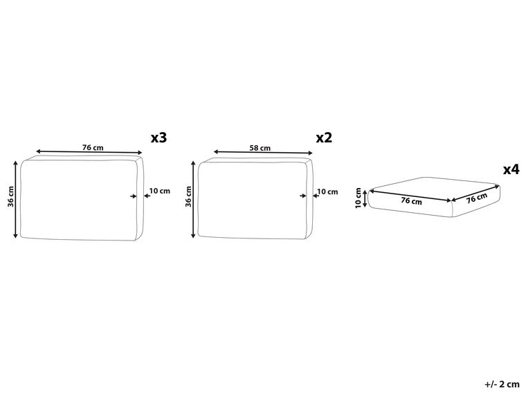 Outdoor Cushion Cover Set Grey SANO II Beliani.co.uk