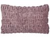 Set of 2 Velvet Pleated Cushions 30 x 50 cm Violet CHIRITA_892684