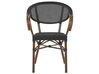 Zestaw ogrodowy stół i 4 krzesła ciemne drewno z czarnym CASPRI_799106