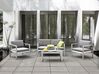 Salon de jardin en aluminium coussin en tissu gris clair table basse incluse SALERNO_679506