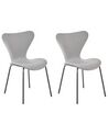 Lot de 2 chaises de salle à manger en velours noir et gris clair BOONVILLE_862153