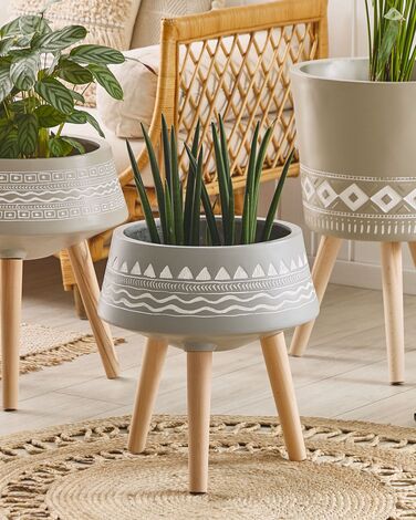 Plant Pot Stand 47 x 47 x 50 cm Taupe AGRIA