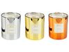 3 doftljus av sojavax gyllene äppelpaj / jasmin / vintersolsken METALLIC GLAMOUR_874420