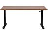 Biurko regulowane manualnie 160 x 72 cm ciemne drewno z czarnym DESTINAS_899266