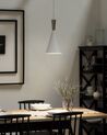 Metal Pendant Lamp White with Silver TAGUS_688175