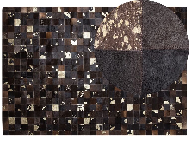 Vloerkleed patchwork bruin 160 x 230 cm BANDIRMA_558513