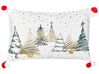 Set of 2 Cotton Cushions Christmas Tree Pattern 30 x 50 cm White ANREDERA_887579