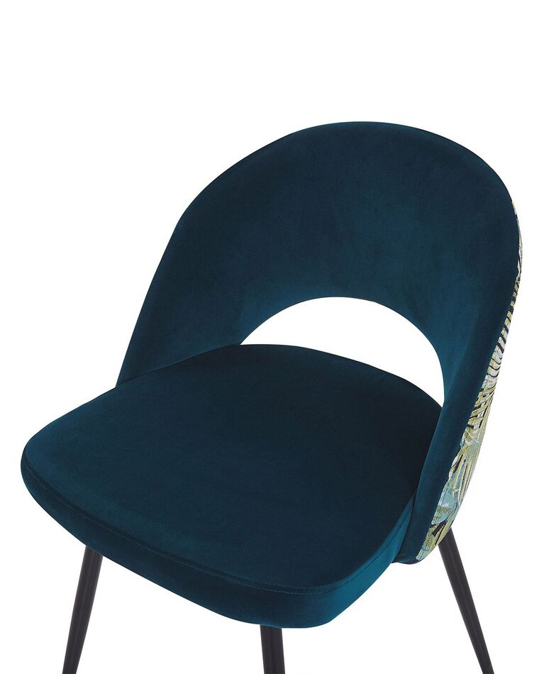 Set of 2 Velvet Dining Chairs Blue VIVIAN Beliani.co.uk