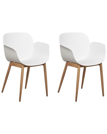 Set of 2 Dining Chairs White ABILENE