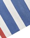 Alfombra kilim de algodón azul/blanco/rojo 80 x 150 cm VARSER_869470