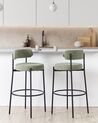 Set of 2 Boucle Bar Chairs Light Green ALLISON_915911