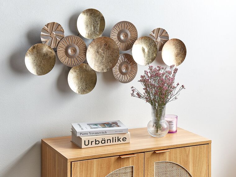 Décoration murale en métal forme de feuille doré Homcom | Maisons du Monde