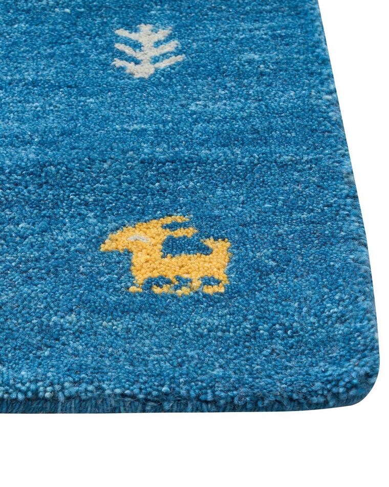 Wollteppich 160 x 230 cm Blau CALTI Beliani.at