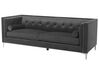 3 Seater Velvet Sofa Dark Grey AVALDSENES_751756