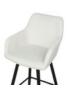 Set of 2 Velvet Bar Chairs Off-White CASMALIA_898948