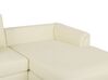 Left Hand Leather Corner Sofa with Ottoman Beige OSLO_769176