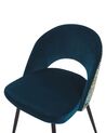 Conjunto de 2 sillas de comedor de terciopelo azul turquesa/verde/negro VIVIAN_774137
