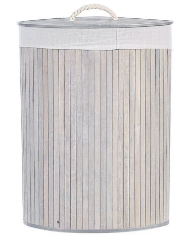Cesta de madera de bambú gris claro/blanco crema 60 cm MATARA