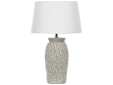 Lampada da tavolo ceramica grigio chiaro e bianco 48 cm KHOPER