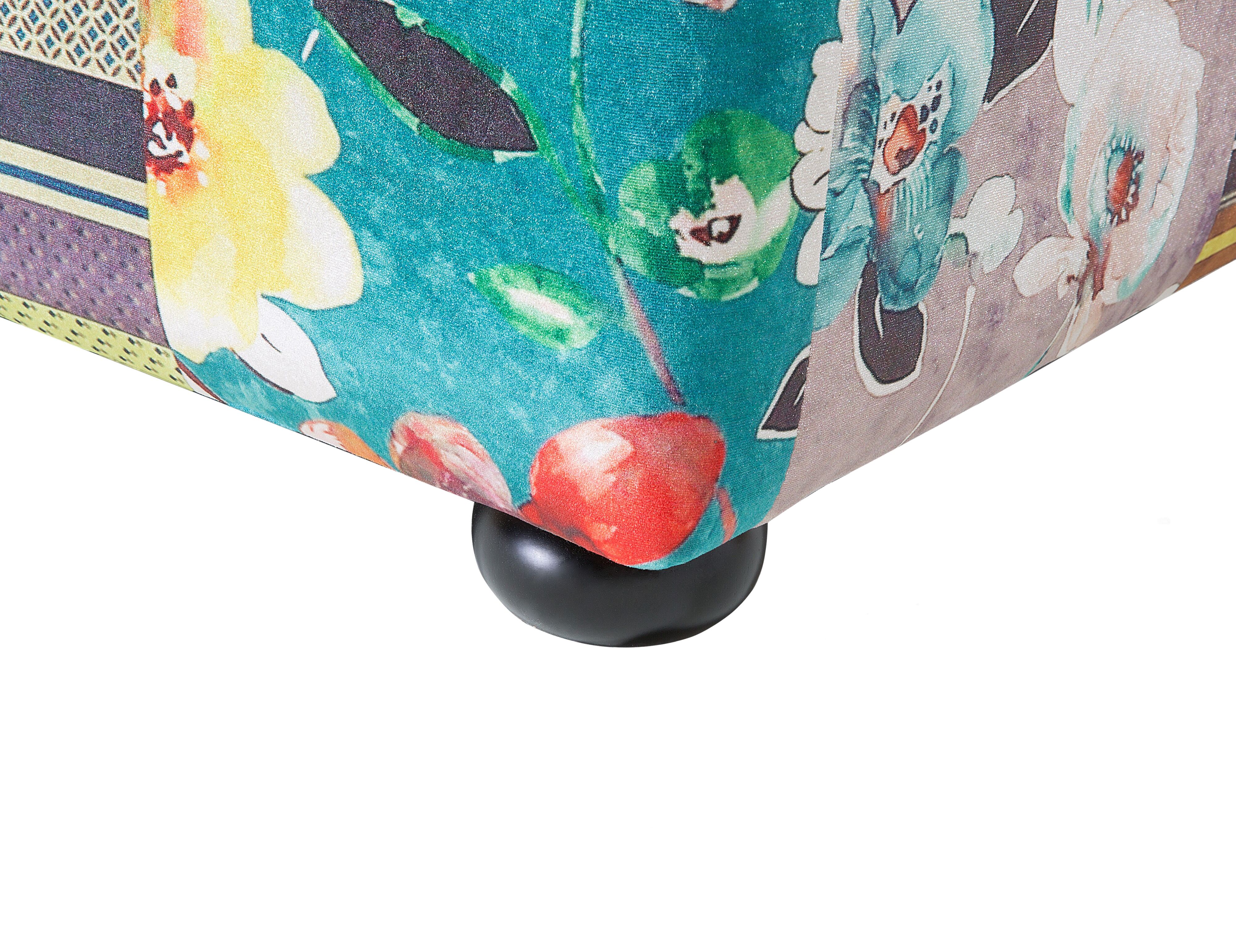 Sofa 3-osobowa patchworkowa żółta CHESTERFIELD