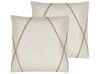 Set of 2 Cushions Geometric Pattern 45 x 45 cm Beige LICUALA_810661