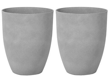 Conjunto de 2 vasos em pedra cinzenta 43 x 43 x 52 cm CROTON