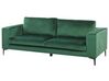 3 Seater Velvet Sofa Green VADSTENA _771376